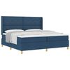 vidaXL Cama Box com colch&atilde;o com cabeceira Azul 200 x 200 cm tecido