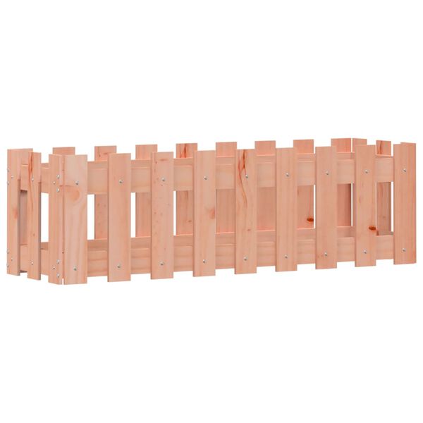 vidaXL Canteiro elevado c/ design cerca 100x30x30 cm madeira douglas