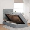 vidaXL Cama com arruma&ccedil;&atilde;o e colch&atilde;o Cinzento-claro 90 x 190 cm