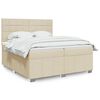 vidaXL Cama com molas/colch&atilde;o 200x200 cm tecido cor creme