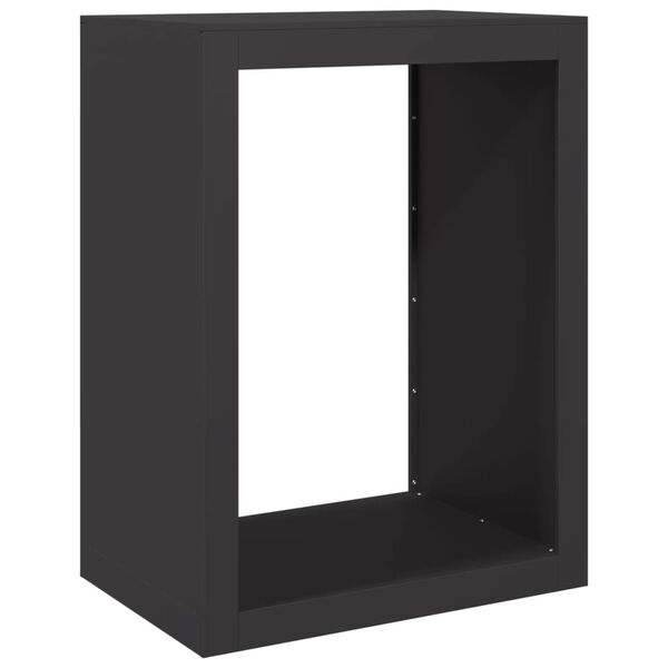 vidaXL Suporte para lenha 60x40x80 cm a&ccedil;o preto
