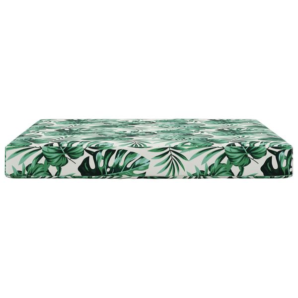 vidaXL Almofada para Sof&aacute; Externo Padr&atilde;o de Folhas 80 x 80 x 8 cm