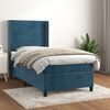 vidaXL Cama com molas/colch&atilde;o 90x190 cm veludo azul-escuro