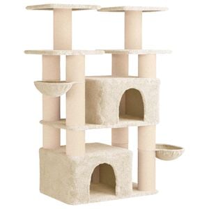 vidaXL &Aacute;rvore para gatos com postes de sisal 2 unid. Creme 147 cm
