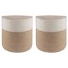 vidaXL Conjunto de Vasos de Planta 2 unid. Natural e Branco