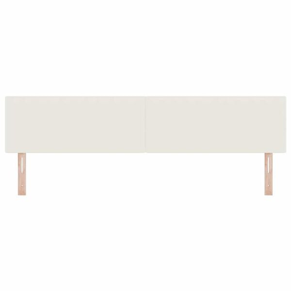 vidaXL Cabeceira com cabeceira Creme 200 cm Couro Sint&eacute;tico