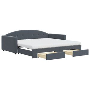 vidaXL Sof&aacute;-cama c/ gavet&atilde;o e gavetas 100x200cm veludo cinzento-escuro
