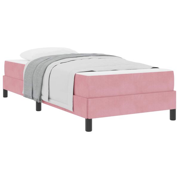 vidaXL Cama Box com colchão Rosa 80 x 200 cm tecido