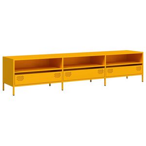 vidaXL M&oacute;vel de TV 202x39x43,5 cm a&ccedil;o laminado a frio amarelo mostarda