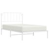vidaXL Estrutura de cama em metal com cabeceira 107x203 cm branco