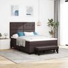 vidaXL Cama Box com colch&atilde;o Marrom Escuro 160 x 200 cm tecido