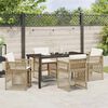 vidaXL Conjunto de Jantar para Jardim 5 pcs Bege Rattan Sintético