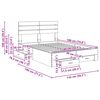 vidaXL Estrutura da Cama com gaveta com cabeceira Madeira processada