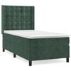vidaXL Cama com molas/colch&atilde;o 90x190 cm veludo verde-escuro