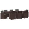 vidaXL Conjunto de Jantar para Jardim 9 unid. Castanho e Antracite PP