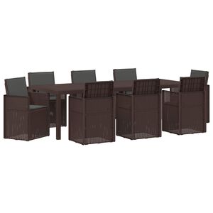 vidaXL Conjunto de Jantar para Jardim 9 unid. Castanho e Antracite PP