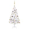 vidaXL &Aacute;rvore Natal artificial c/ luzes LED e bolas 150 cm PVC branco