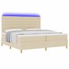 vidaXL Cama Box Spring LED com colch&atilde;o Creme 200 x 200 cm tecido