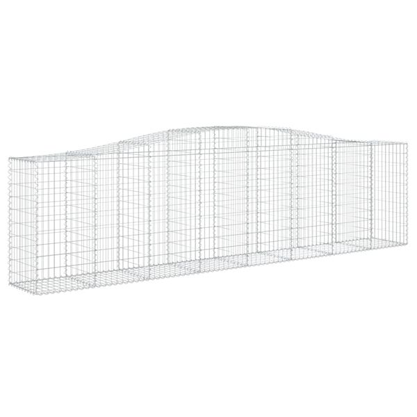 vidaXL Cestos gabi&atilde;o arqueados 7pcs 400x50x100/120cm ferro galvanizado