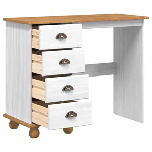 vidaXL Secret&aacute;ria de escrita com gaveta ASKIM Branco 95 x 40 x 75 cm