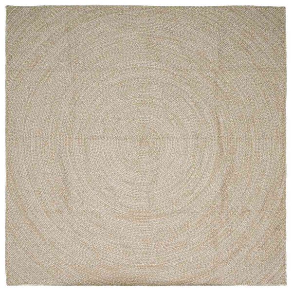 vidaXL Tapetes de &aacute;rea Quadrado Natural e Branco 300 x 300 cm Juta