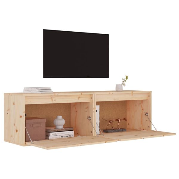 vidaXL Armários de parede 2 pcs 60x30x35 cm madeira de pinho maciça