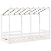 vidaXL Cama infantil com telhado 90x190 cm pinho maci&ccedil;o branco
