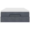 vidaXL Estrutura de cama otomana com colch&atilde;o cinza escuro veludo