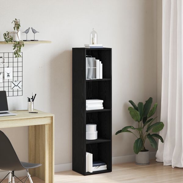 vidaXL | Gabinete de Livros | Carvalho Preto 36 x 30 x 143 cm