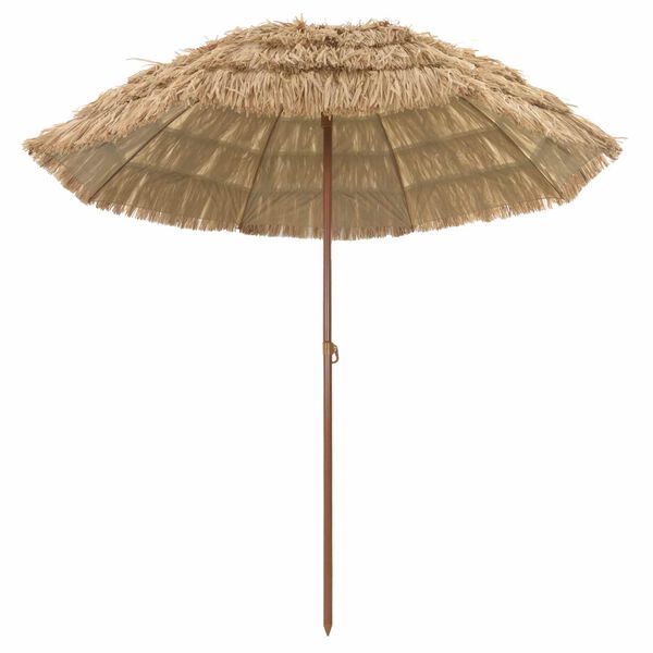 vidaXL Parasol de Praia Natural 255 x 255 x 255 cm Poli&eacute;ster e A&ccedil;o