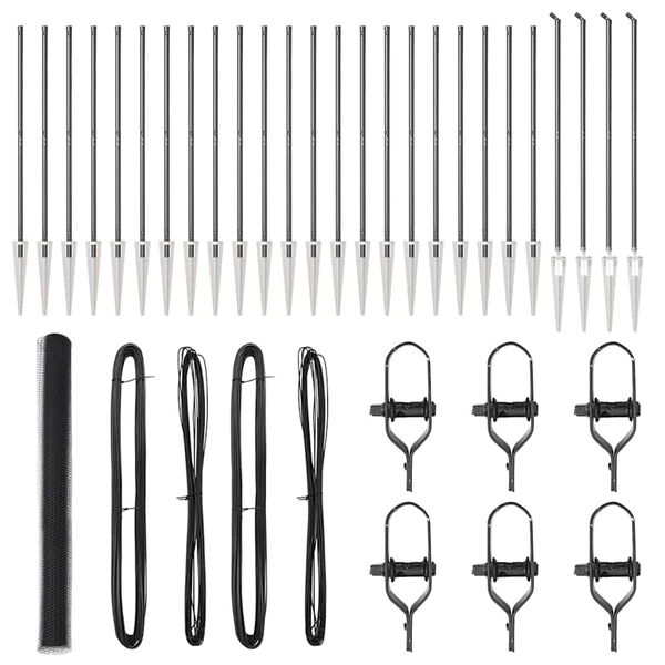 vidaXL Poste de Cerca Cinzeto 50 x 1,5 m (malha de 13 mm) A&ccedil;o e PVC