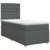 vidaXL Cama box spring com colch&atilde;o Cinzento-Escuro Individual Tecido