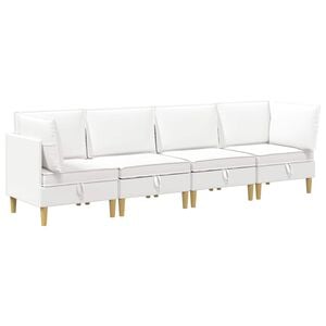 vidaXL Conjunto de sof&aacute; modular com armazenamento 4 unid. Branco