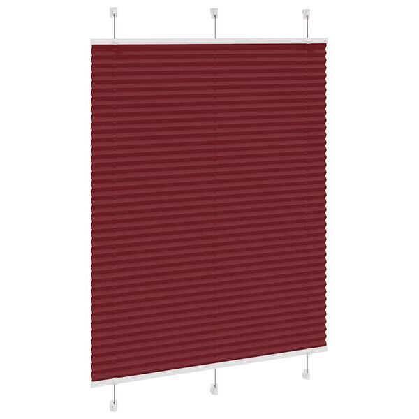 vidaXL Plissado Cego Bord&eacute;us Vermelho 110x150 cm Largura Tecido
