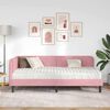 vidaXL Estrutura de Cama de Canto com colch&atilde;o Rosa 90 x 190 cm Veludo