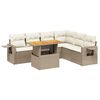 vidaXL 7 pcs conjunto de sof&aacute;s p/ jardim com almofad&otilde;es vime PE bege