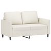 vidaXL Sof&aacute; de 2 lugares 120 cm couro artificial cor creme