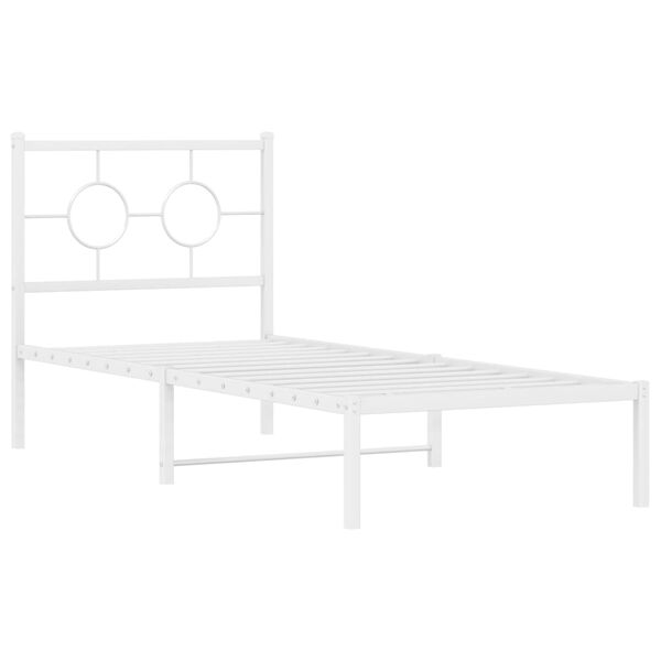 vidaXL Estrutura de cama sem colchão com cabeceira 75x190 cm branco