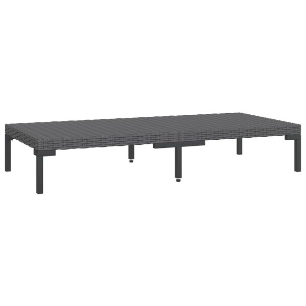 vidaXL Mesa de centro de jardim vime PE semicircular cinzento-escuro