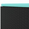 vidaXL 7 pcs conjunto lounge de jardim c/ almofad&otilde;es vime PE preto