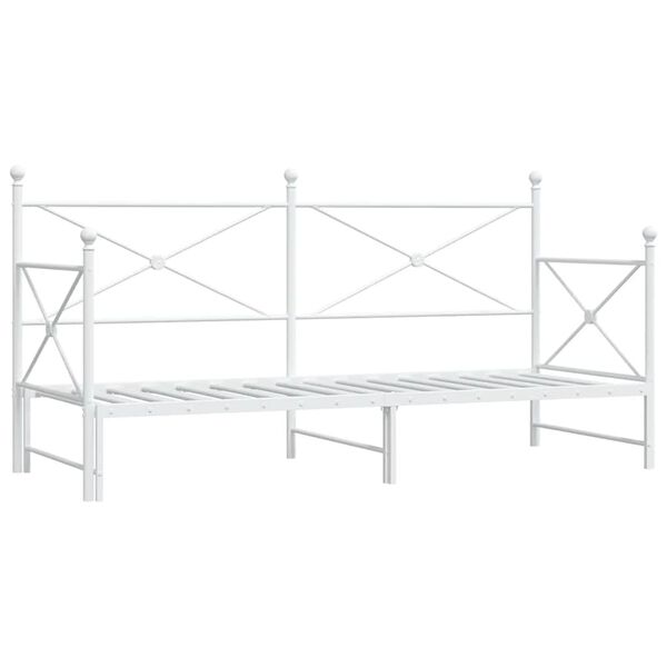 vidaXL Cama de dia com gavet&atilde;o sem colch&atilde;o 90x190 cm a&ccedil;o branco