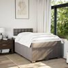 vidaXL Cama boxspring c/ colch&atilde;o 120x190cm tecido castanho-acinzentado