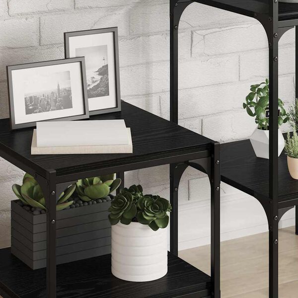 vidaXL Estante de Prateleira 4 pcs Preto 40 x 40 x 1,5 cm