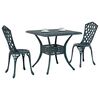 vidaXL Conjunto de Mesa de Jardim 3 pcs Verde Alum&iacute;nio Fundido