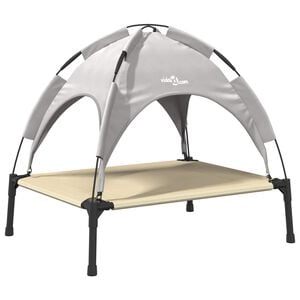 vidaXL Cama para Cachorro 63 x 49,5 x 60 cm A&ccedil;o Cinza Prata