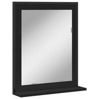 vidaXL Espelho de WC c/ prateleira 50x12x60 cm derivados madeira preto