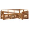 vidaXL Conjunto de Sof&aacute;s para Exterior 4 unid. Natural Poli&eacute;ster