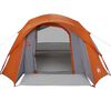 vidaXL Tenda familiar estilo cabana 6 pessoas imperm. cinza/laranja