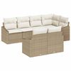 vidaXL Conjunto de Sof&aacute; de Jardim 7 unid. Bege e Branco vime PE