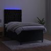 vidaXL Cama box spring c/ colch&atilde;o/LED 100x200 cm veludo preto
